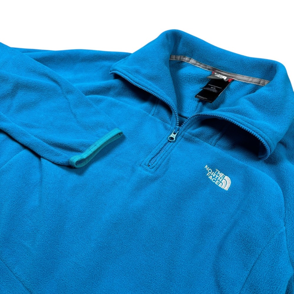 The North Face Turquoise Blue Fleece 1/4 Zip Pullover Jacket Women's Sz M TNF‎
